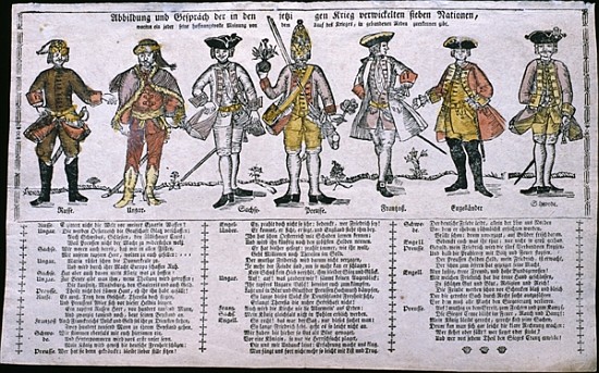Copy and Discussion of the Nations Currently at War, c.1760 van German School