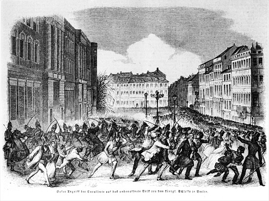 Insurrection in Berlin in April 1848, illustration from ''Illustrierte Zeitung'' van German School
