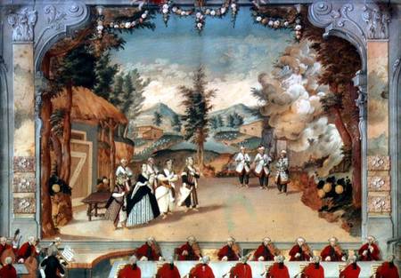 Joseph Haydn (1732-1809) at the first performance of his opera 'L'Incontro Improvviso' in the Esterh van German School