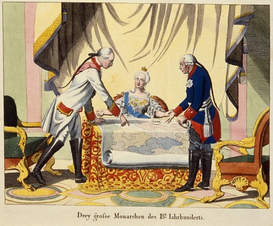 Joseph II, Catherine the Great and Frederick II van German School