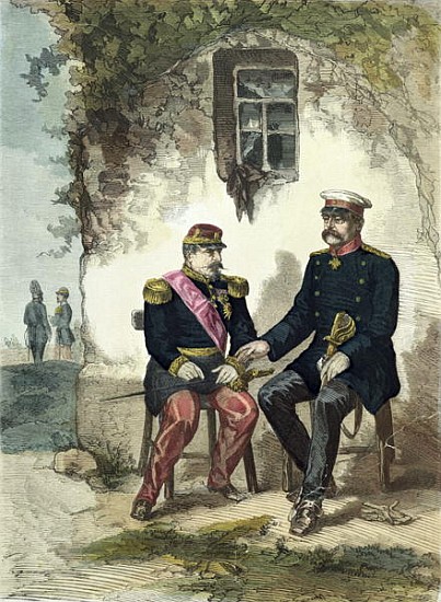 Meeting between Otto von Bismarck (1815-98) and Napoleon III (1808-73) at Donchery, 2nd September 18 van German School