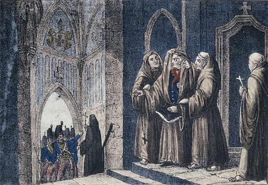 The Monks covering the King with a drape in the Camenz Convent van German School