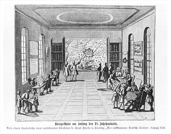 War school, illustration from ''Der vollkommene Deutsche soldat'' Hans Friedrich van Fleming, 1726,  van German School
