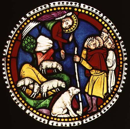 Window depicting The Annunciation to the Shepherds van German School