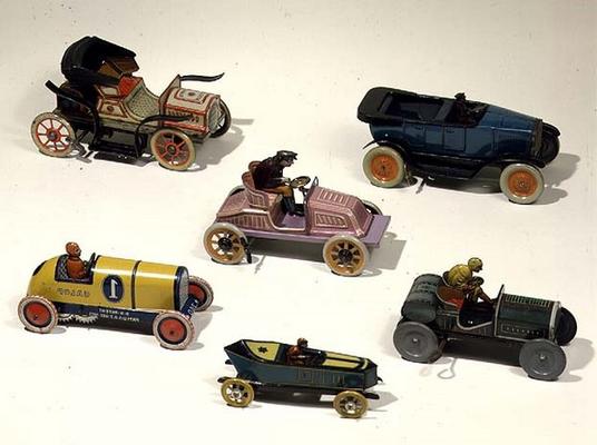 German toy cars, 1900-30 (tin) van German School, (20th century)