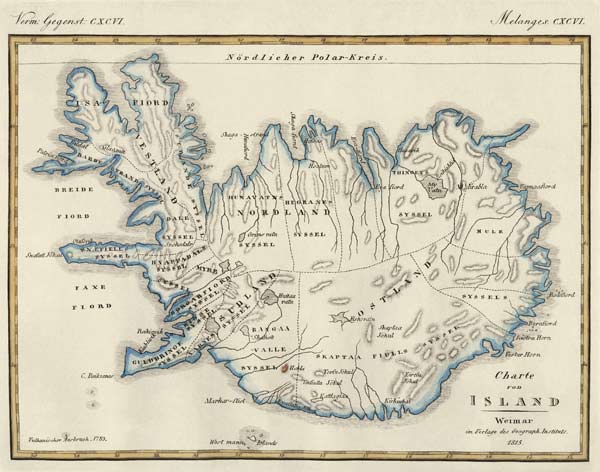 Map of Iceland van German School, (19th century)