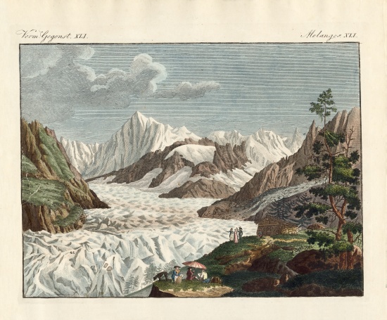 Alpen Glacier van German School, (19th century)