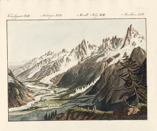 Alpen Glacier van German School, (19th century)