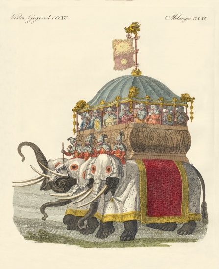 Elephant Castle of Great Khan Kublai van German School, (19th century)