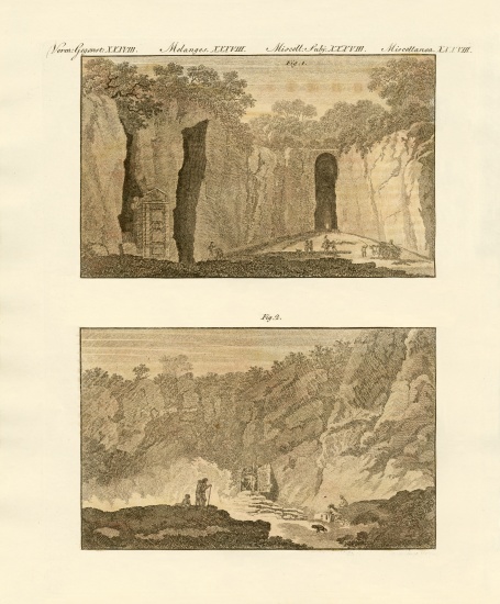 Famous caves van German School, (19th century)