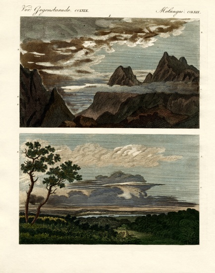 Natural history of the clouds van German School, (19th century)
