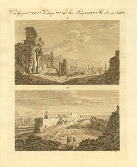 Ruins of the old town Sagunto in Spain van German School, (19th century)