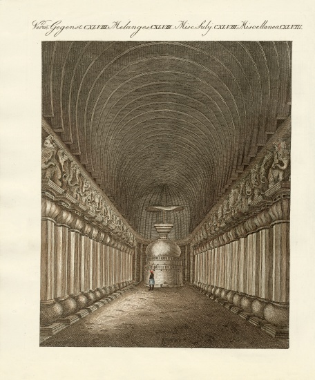The caves of Carli in India van German School, (19th century)