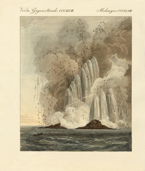 The new volcanic island on the Mediterranean Sea van German School, (19th century)