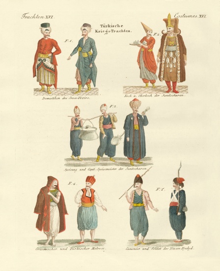 Turkish national costumes van German School, (19th century)