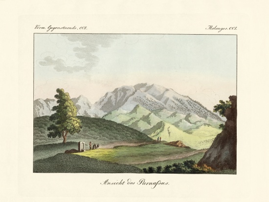 View of the Parnassus in Greece van German School, (19th century)