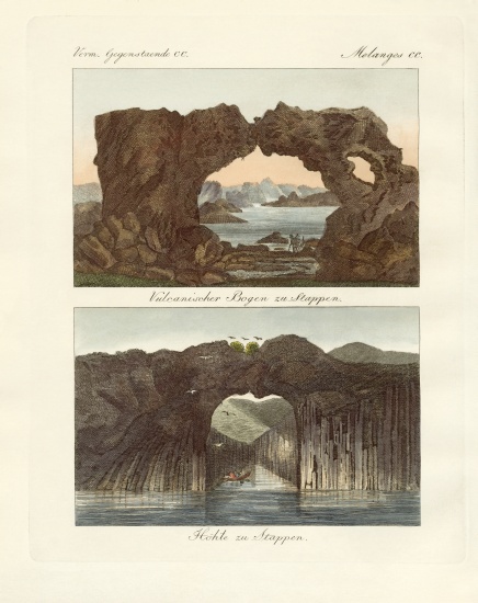 Volcanic arcs and caves van German School, (19th century)