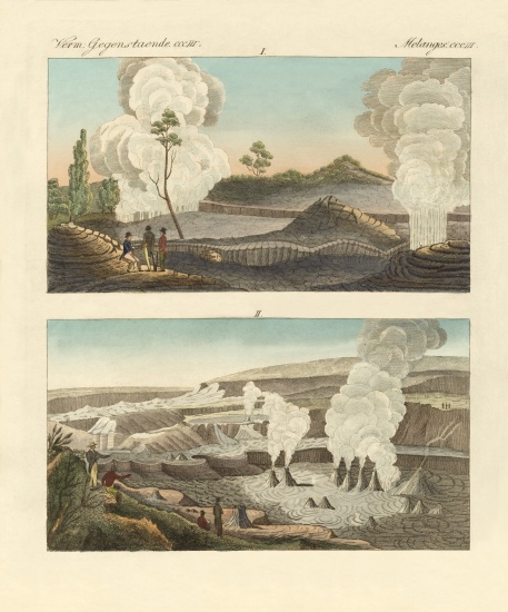 Volcanoes on the Island of Hawaii van German School, (19th century)