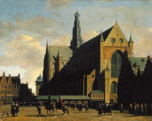 De grote Kerk in Haarlem. van Gerrit Adriaensz Berckheyde