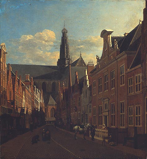 Straat in Haarlem van Gerrit Adriaensz Berckheyde