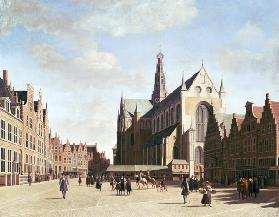De grote markt  van Haarlem.