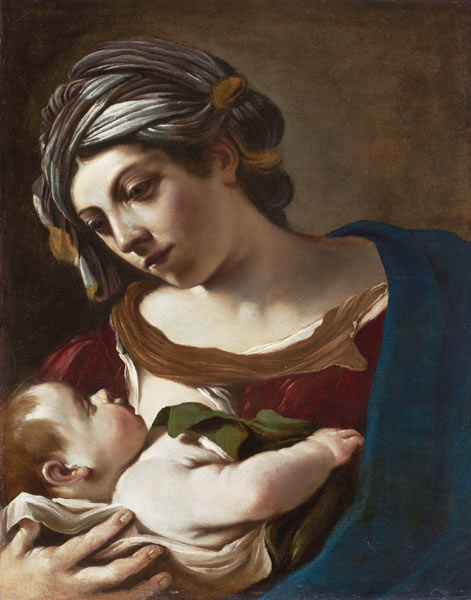 Madonna mit Kind van G. Francesco (Guercino) Barbieri