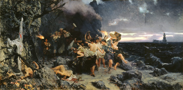 An Orgy at the time of Tiberius on the Capri island van G.I. Semiradski