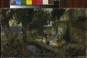 Szene am Brunnen