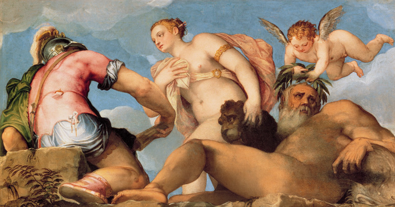 G.Zelotti, Mars, Venus und Neptun van Giambattista Zelotti