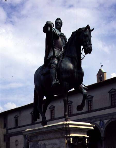 Equestrian Statue of Grand Duke Ferdinand I (c.1123-90) detail showing horse and rider from the side van Giambologna