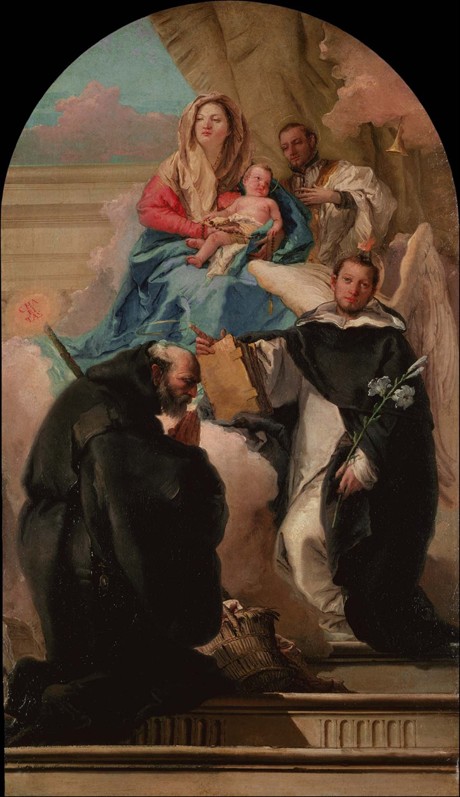 Madonna and Child with Three Saints van Giandomenico Tiepolo