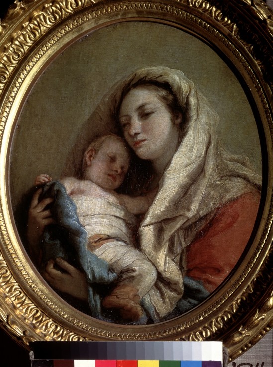 Mary with the Infant Jesus sleeping van Giandomenico Tiepolo