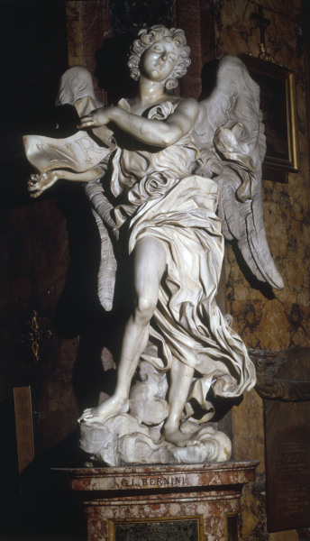 G.L.Bernini / Angel with cross inscript. van Gianlorenzo Bernini
