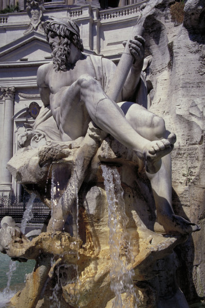 Rome, Fontana dei Fiumi, Ganges / Photo van Gianlorenzo Bernini