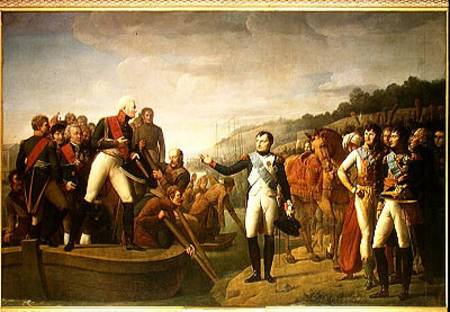 Farewell of Napoleon I (1769-1821) and Alexander I (1777-1825) after the Peace of Tilsit van Gioacchino Giuseppe Serangeli