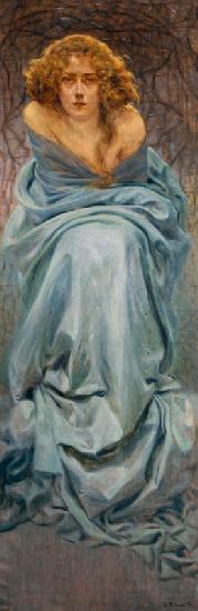 The Pain, 1900, painting by Giorgio Kienerk (1869-1948), part of the Human enigma triptych, oil on c