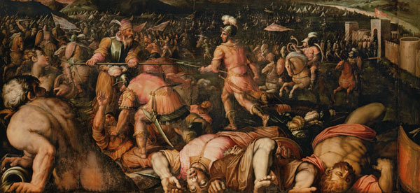 The Defeat of Radagasio from the ceiling of the Salone dei Cinquecento van Giorgio Vasari