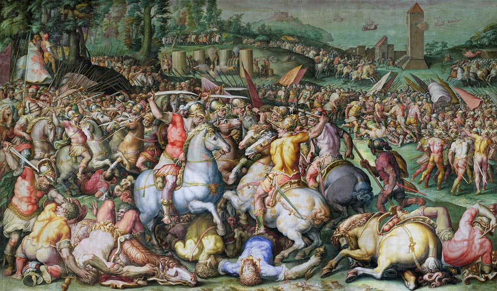 The Defeat of the Pisans at the tower of San Vincenzo, from the Salone dei Cinquecento van Giorgio Vasari