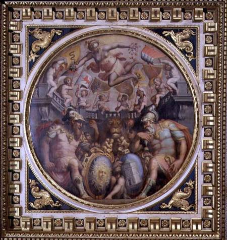 Allegory of the districts of San Giovanni and Santa Maria Novella from the ceiling of the Sala dei C van Giorgio Vasari