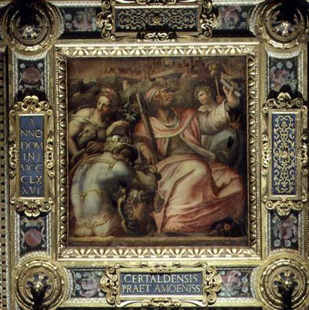 Allegory of the town of Certaldo from the ceiling of the Salone dei Cinquecento van Giorgio Vasari