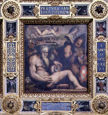 Allegory of the town of Pistoia from the ceiling of the Salone dei Cinquecento van Giorgio Vasari