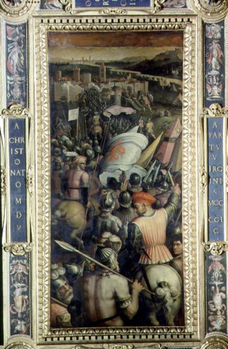 The Capture of Cascina from the ceiling of the Salone dei Cinquecento van Giorgio Vasari