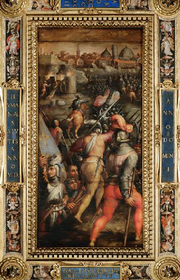 The Battle of Barbagianni from the ceiling of the Salone dei Cinquecento