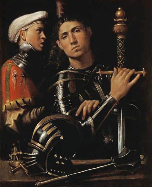 Warrior with Groom (Il Gattamelata) van Giorgione (eigentl. Giorgio Barbarelli oder da Castelfranco)