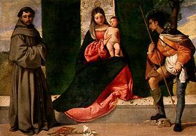 Die Jungfrau mit dem Kind zwischen den hll. Rochus und Antonius. van Giorgione (eigentl. Giorgio Barbarelli oder da Castelfranco)
