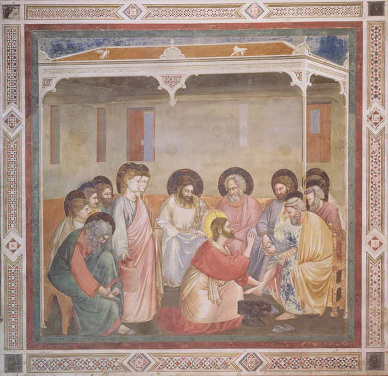 Christ Washing the Disciples' Feet van Giotto (di Bondone)