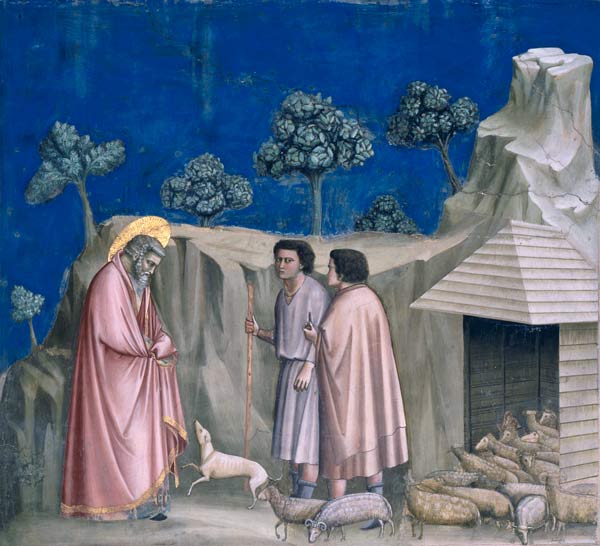 Giotto, Joachim unter den Hirten van Giotto (di Bondone)