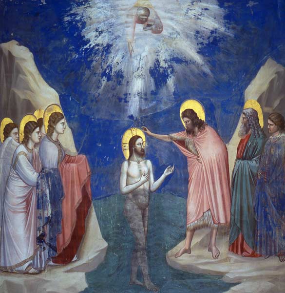 Giotto (di Bondone) "Christ and St. John the Baptist" van Giotto (di Bondone)