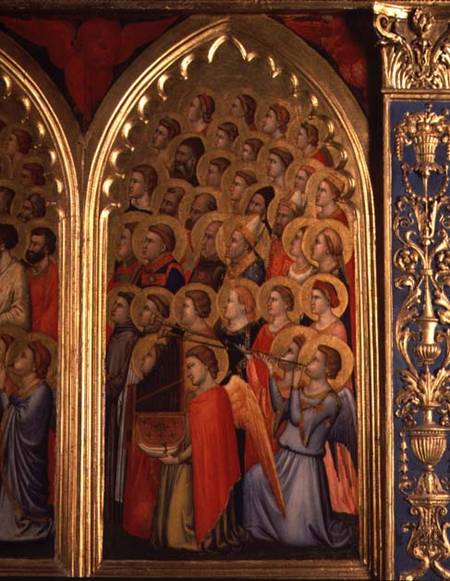 Angels from the Coronation of the Virgin Polyptych (far right panel) van Giotto (di Bondone)