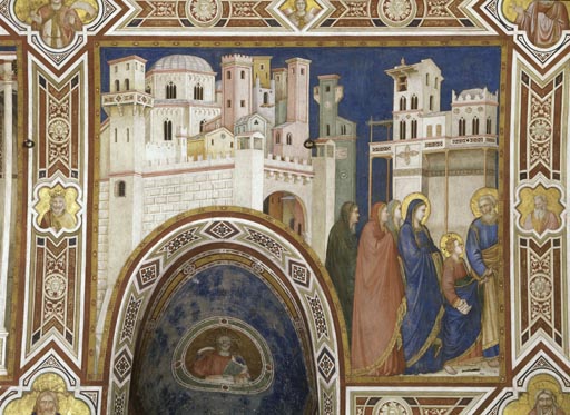 Die Heimkehr des zwoelfjaehrigen Jesus mit Maria und Josef nach Nazareth van Giotto (di Bondone)
